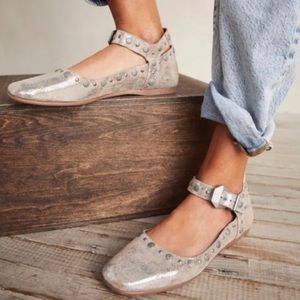 Free People Mystic Mary Jane Flats - 39 Champagne